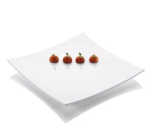 Schaal melamine gebogen wit 42x42cm