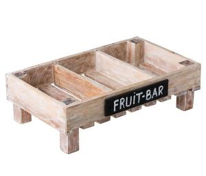 Kratje mangohout 3-vaks  met beschrijfbaar krijtbord