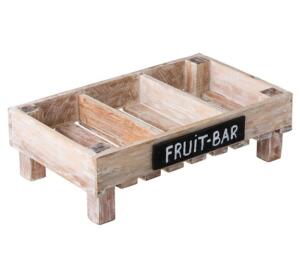Kratje mangohout 3-vaks  met beschrijfbaar krijtbord