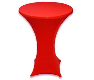 Statafel met rok rood