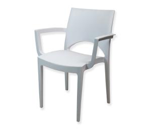 Stoel June wit met armleuning