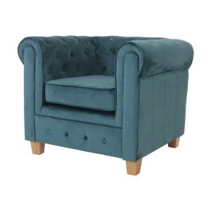Fauteuil Malibu Velours - Turquoise