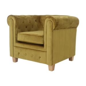 Chesterfield fauteuil Malibu okergeel