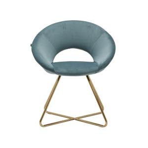 Fauteuil Abby Velours - Turquoise