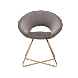 Fauteuil Abby Velours - Zilvergrijs