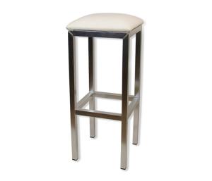 Barkruk aluminium met witte zitting