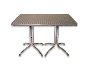 Dinertafel aluminium 120x80cm