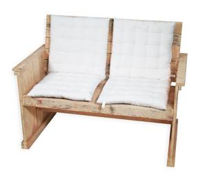 Bank steigerhout met rugleuning 2-zits