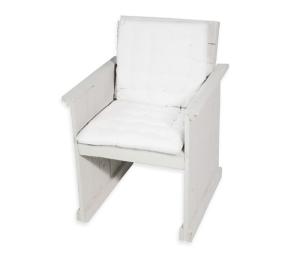 Fauteuil steigerhout wit