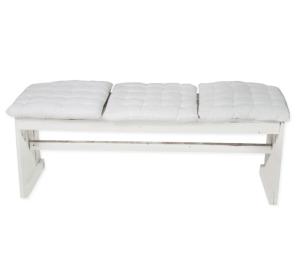 Bank steigerhout wit zonder rugleuning 3-zits