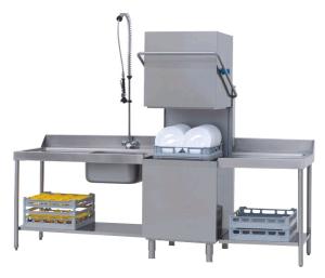 Doorschuif afwasmachine met spoeltafel links 400V