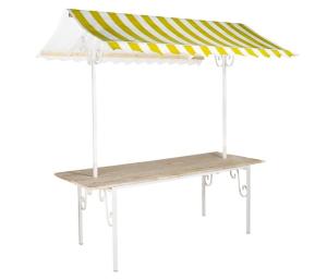 Franse marktkraam geel/wit