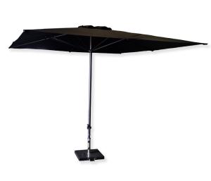 Parasol  incl. voet 3x3m - Zwart