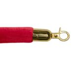 Afzetkoord velours rood / messing