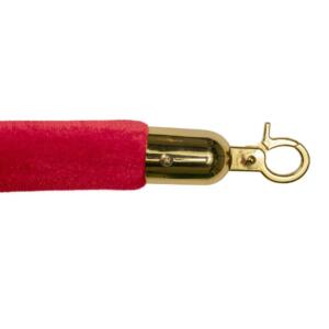 Afzetkoord velours rood / messing