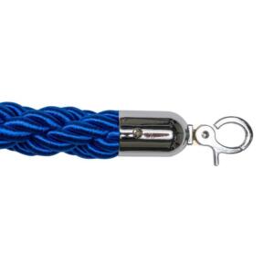 Afzetkoord gedraaid - blauw / chroom