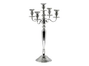 Kandelaar 5-arm zilver 80cm