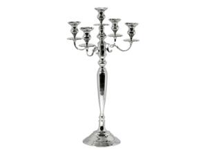 Kandelaar 5-arm zilver 80cm