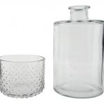 Doorzichtige vaas hoog en waxinehouder