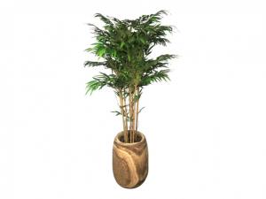 Bamboe in houten pot - kunst