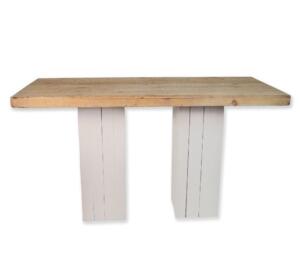 Statafel steigerhout mixed 180x80cm - Wit blad