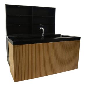 Luxe bar Milano hout/zwart - 2,2m