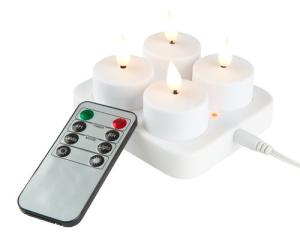 Waxinelichtjes LED oplaadbaar - 4 stuks