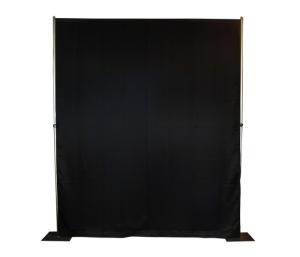 Pipe & drape zwart/glans per 3m