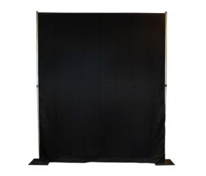 Pipe & drape zwart/glans per 3m