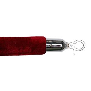 Afzetkoord velours bordeauxrood / chroom