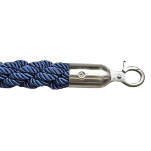 Afzetkoord gedraaid - donkerblauw / chroom