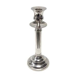 Kandelaar 1-arm zilver 25cm