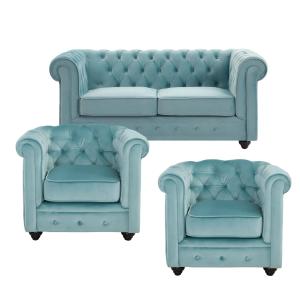 Chesterfield zithoek Malibu pastelblauw