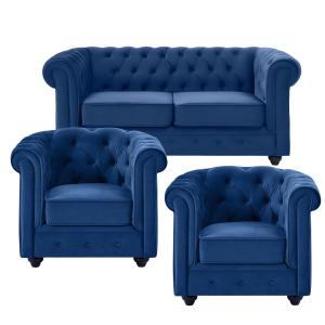 Chesterfield zithoek Malibu koningsblauw