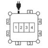 Compacte stroomverdeler 32A 5-polig 400V naar 3 vrije groepen 230v